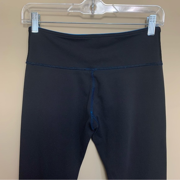 Lululemon Dark Gray Bright Blue Contrast Stitching Leggings - Picture 5 of 7
